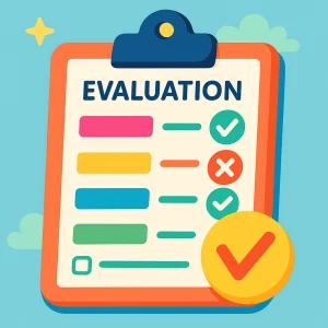 Une évaluation préparée pour une classe.