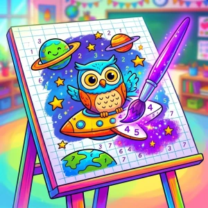 Jeu de coloriage magique interactif pour apprendre le calcul mental à l’école
