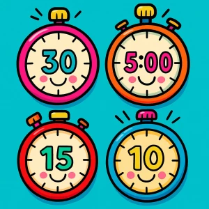 quatre minuteurs et timers de classe